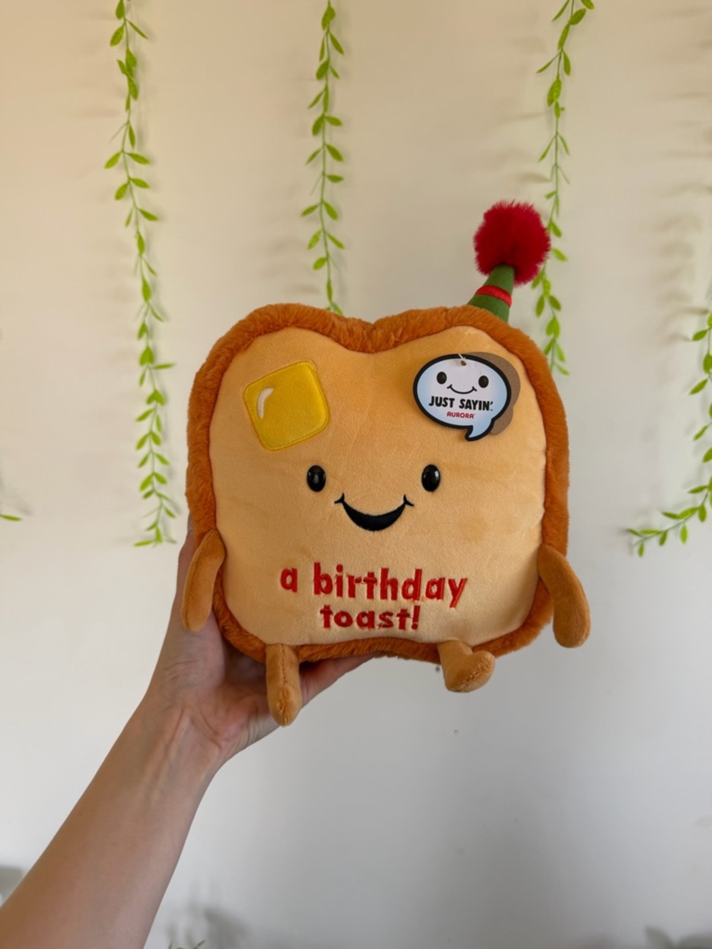 Aurora Birthday Toast Plush Toast with Party Hat